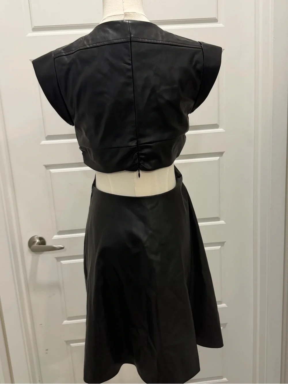 Jason Wu Black Faux Leather Mini Dress NWT - Picture 4 of 9